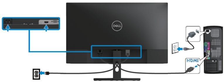DELL SE2419H - Branchement du cable HDMI - 1