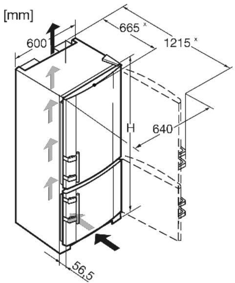 LIEBHERR CBPESF 3613A 153 - Dimensions hors tout de l'appareil - 1