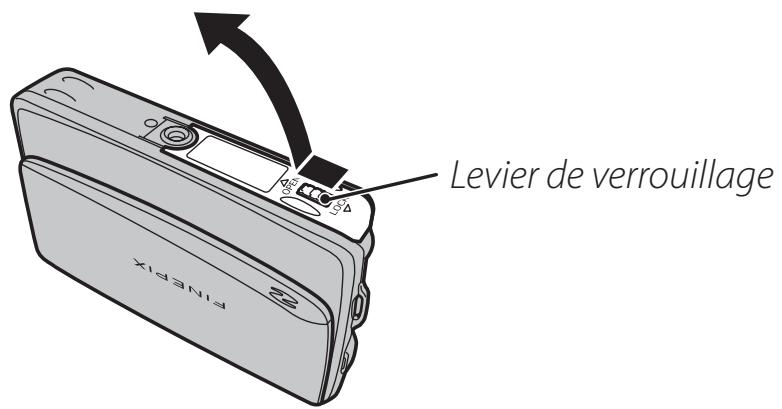 FUJIFILM Z 70 - Ouvrez le couvercle du compartment de la batterie. - 1