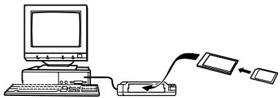 CASIO PRO EX-P505 - Utilisation d'un lecteur/enregistreur de carte PC et d'un adaptateur de carte PC, en vente dans le commerce (pour carte mémoire SD ou MMC) - 1