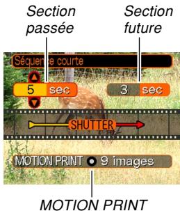 CASIO PRO EX-P505 - Utilisez [▲] et [▼] pour spécifique la longueur de la partie passée (la partie précédant l'activation du déclencheur), puis appuyez sur [▶]. - 1