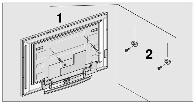 LG-GOLDSTAR 42PC3RA - COMMENT FIXER LE SYSTEME DE MONTAGE AU MUR POUR EVITER LA CHUTE DU TÉLÉVISEUR - 1