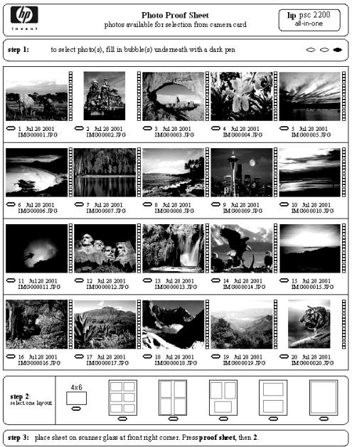 HP PSC 2410 - Remplissage de l'index photos - 1