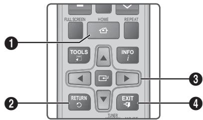 SAMSUNG HT-ES6600 - Touches de la télécommande utilisées pour le menu paramètres - 1