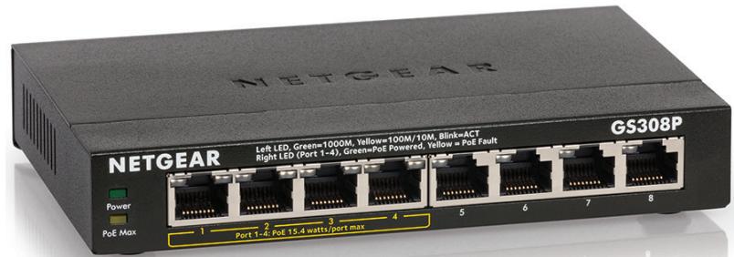 NETGEAR GS308P - Switch Gigabit Ethernet 8 ports avec PoE 4 ports - 1