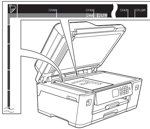 BROTHER MFC-i3530DW / MFC-i3930DW / MFC-i6530DW / MFC-i6930DW / MFC-i6935DW - Charger des documents sur la vitre du scanner - 1