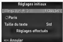 PENTAX Klcopic - Utilisez ▲▼ ▲▶ pour sélectionner la langue voulue et appuyez sur OK. - 1