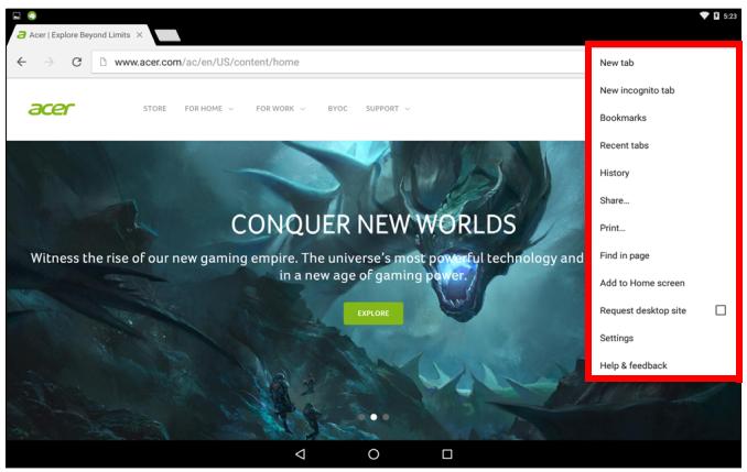 ACERICONIA A3-A404248309 - Utiliser le navigateur - 2
