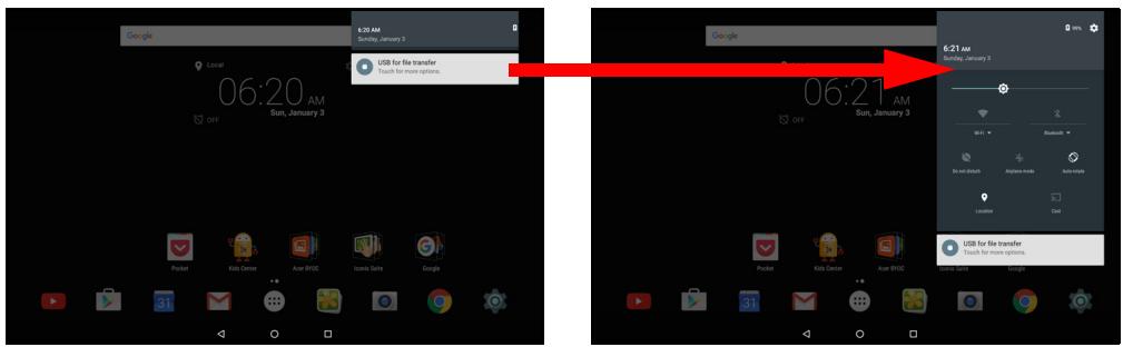 ACERICONIA A3-A404248309 - Zone de statut et de notification - 2