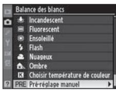 NIKON D3X - Sélectionnez PRE ([Pré-réglage manuel]). - 2