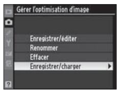 NIKON D3X - Sélectionnez [Enregistrer/ charger]. - 2