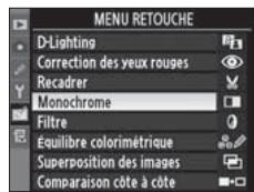 NIKON D3X - Sélectionnez un élément du menu Retouche. - 2