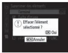 NIKON D3X - Suppression d'options dans le Menu personnelisé - 6