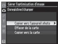 NIKON D3X - Copie des optimisations d'image personnalisées sur l'appareil photo - 4