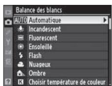 NIKON D3X - Sélectionnez une option de balance des blancs. - 2