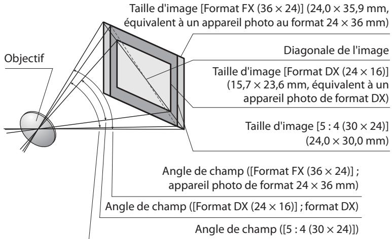 NIKON D3X - Angle de champ et focale - 1