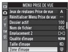 NIKON D3X - Sélectionnez [Zone d'image]. - 2