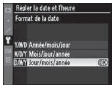 NIKON D3X - Réglez le format de date. - 2