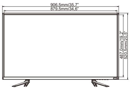 IIYAMA X4071UHSU-B1 - DIMENSIONS - 1
