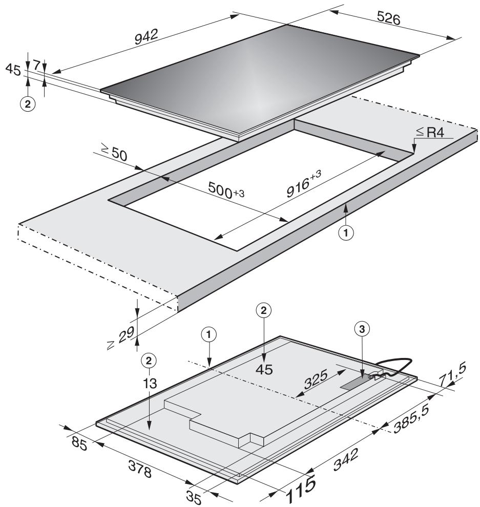 MIELE HM6629 - Cotes d'encastrement - 2