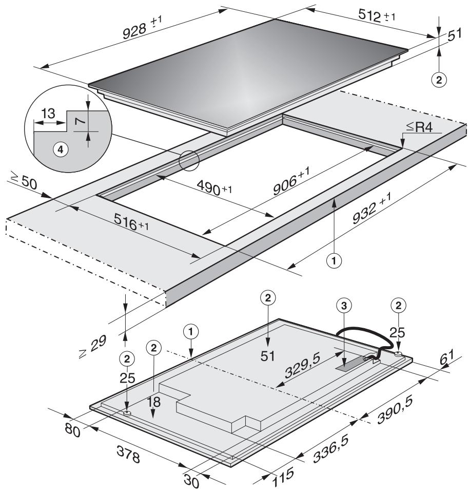 MIELE HM6629 - Cotes d'encastrement - 2