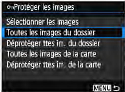 CANON EOS 4000D+18-55iiic - MENU Protection de toutes les images dans un dossier ou sur une carte - 1