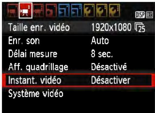 CANON EOS 4000D+18-55iiic - Réglage de la durée de l'enregistrement d'instantanés video - 1