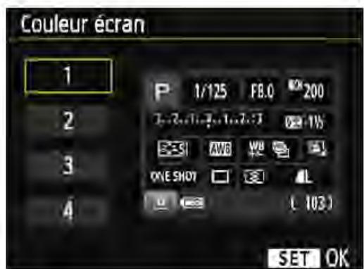 CANON EOS 4000D+18-55iiic - MENU Modification des couleurs de I'ecran des réglages de prise de vue - 2