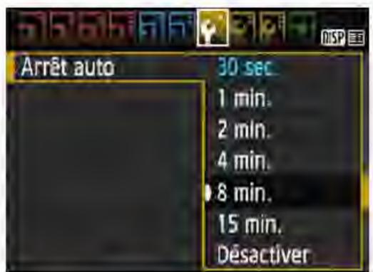 CANON EOS 4000D+18-55iiic - MENU Réglage du temps d'arrêt automatique - 1