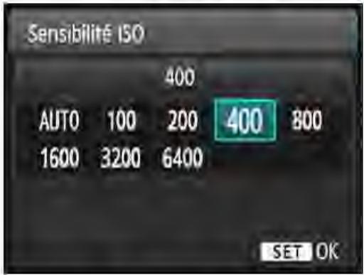 CANON EOS 4000D+18-55iiic - ISO : Changement de la sensibilité ISO selon l'éclairage* - 2