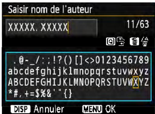 CANON EOS 4000D+18-55iiic - MENU Réglage des infos de copyright\* - 3