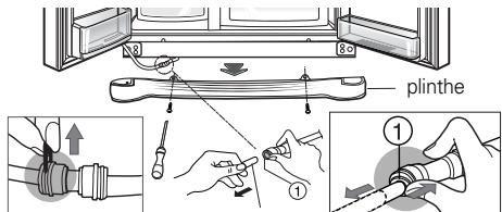 LG-GOLDSTAR GRP-2374KGDA - Si l'ouverture de la porte est trop étroite, vous pouvez oter la porte du réfrigérateur et faire passer celui-ci latéralement. - 1
