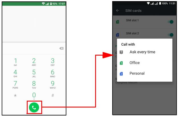 COPIC ACERLIQUID Z6 DARK GREY4260350 - Sélectionner qu'elle SIM utiliser lors d'un appel - 1