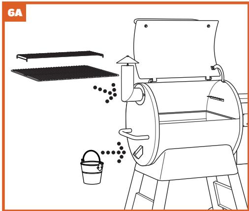 TRAEGER TFB78GLEC - PLACER LES GRILLES DU BARBECUE, LE SEAU, ET LA GRILLE DE TRÉMIE - 3