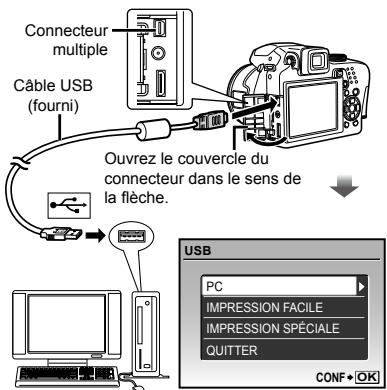 FUJIFILM SP-590UZ - Connectez l'appareil photo à un ordinateur. - 1