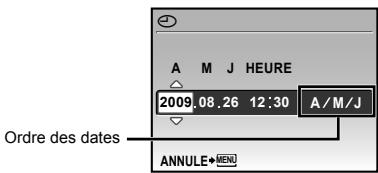 FUJIFILM SP-590UZ - Pour sélectionner l'ordre d'affichage de la date - 1