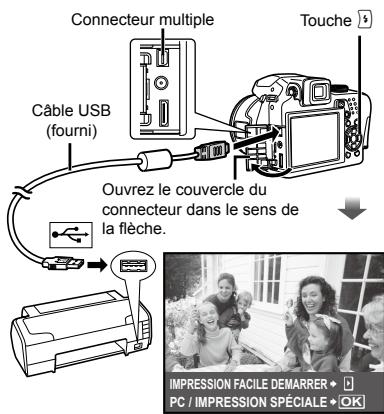 FUJIFILM SP-590UZ - Allumez l'imprimante puis connectez-la à l'appareil photo. - 1