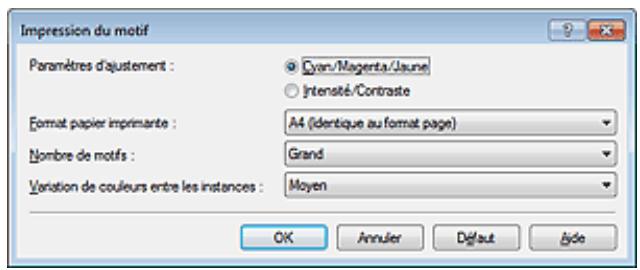 CANON MG2555C - Configuration de l'impression du motif - 1