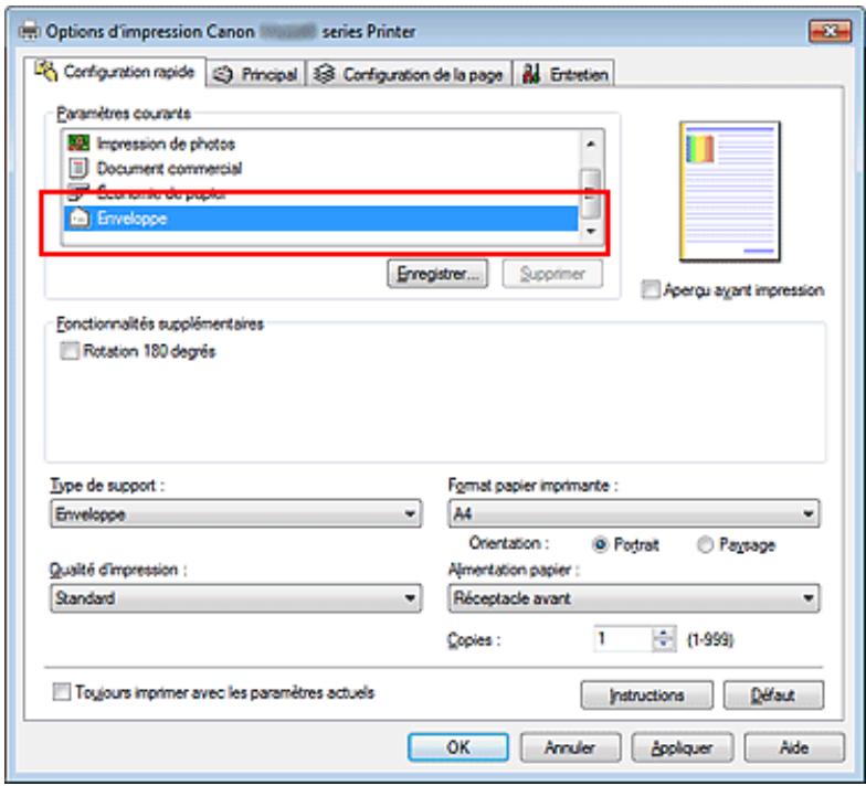 CANON MG2555C - Configuration de l'impression des enveloppes - 1