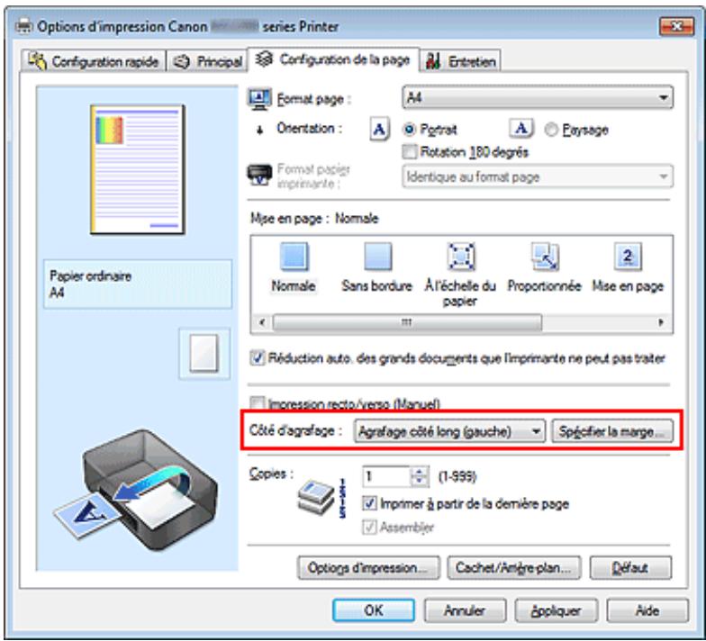CANON MG2555C - Définition de la marge d'agrafage - 2