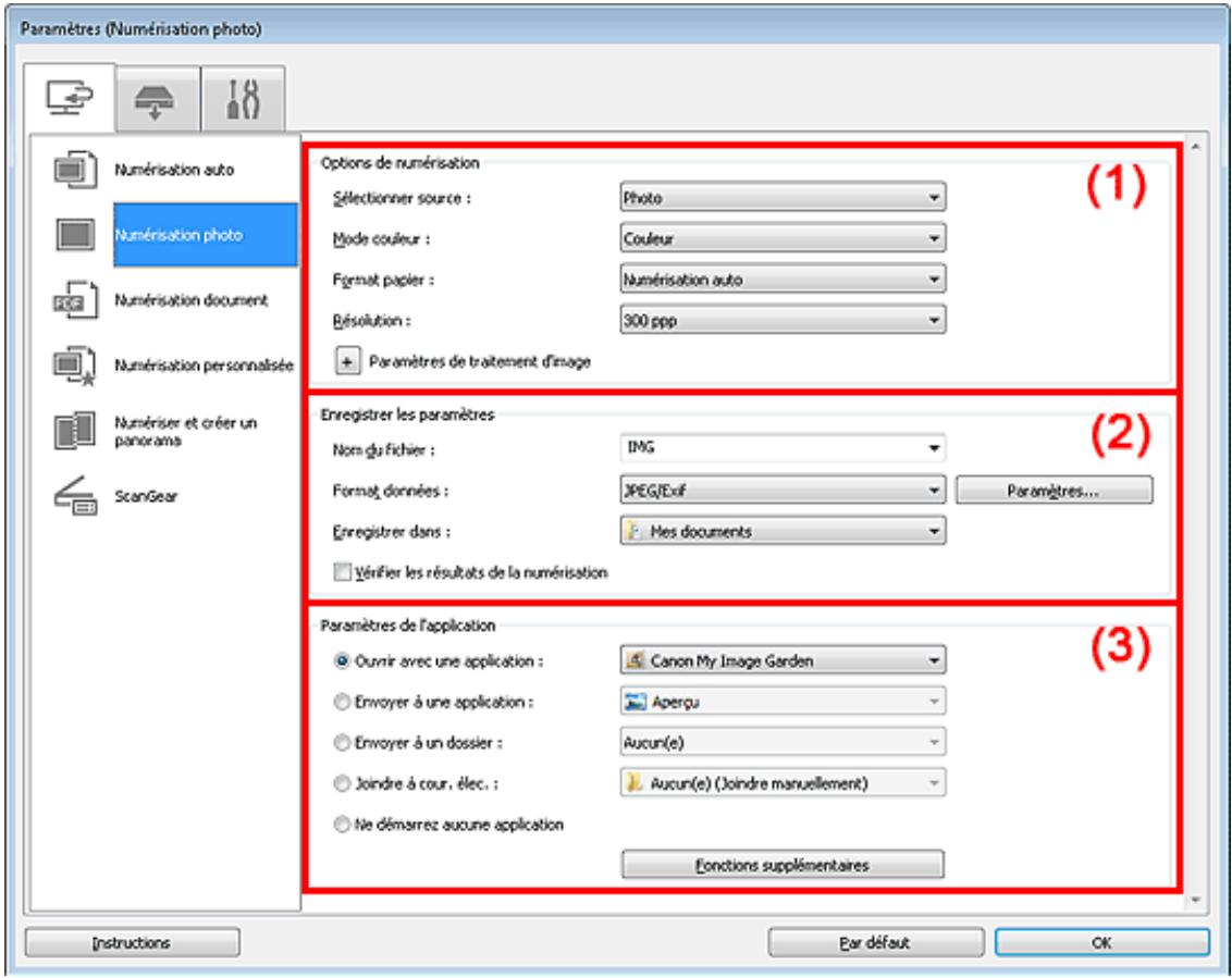 CANON MG2555C - Boîte de dialogue Paramètres (Numérisation photo) - 1