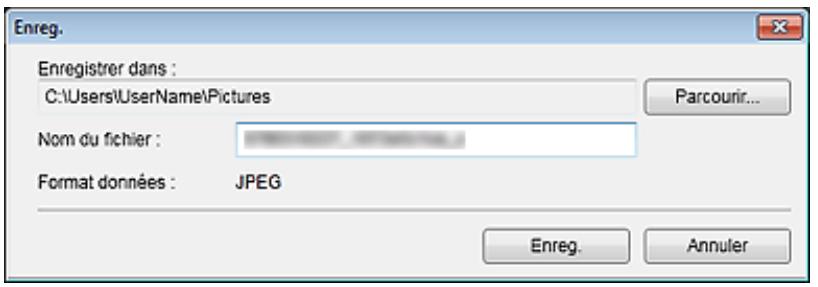 CANON MG2555C - Boîte de dialogue Enreg. (vue Sites de partage de photos) - 1