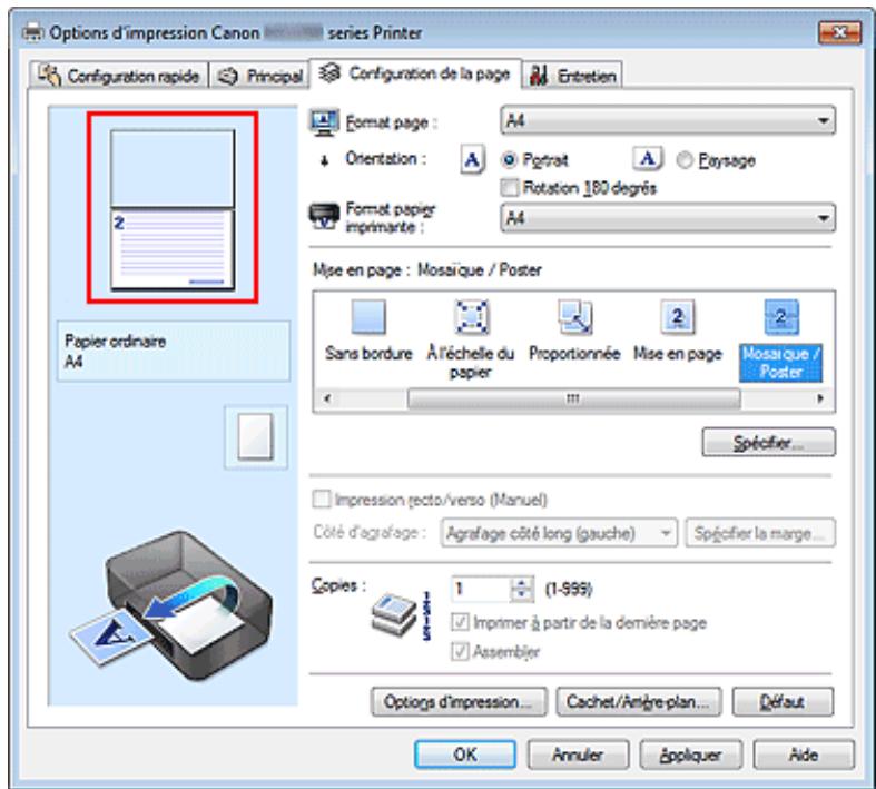 CANON MG2555C - Définisse la plage d'impression. - 1