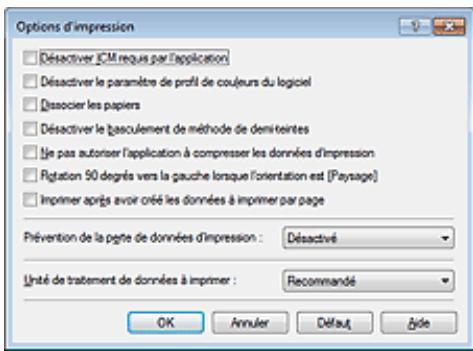 CANON MG2555C - Changement des options d'impression - 2