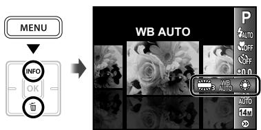OLYMPUS FE 4030 - Sélectionnez l'option de balance des blancs dans le menu de fonctions de prise de vue. - 1