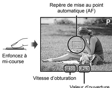 OLYMPUS FE 4030 - Enforcez le déclencheur à mi-course pour faire la mise au point sur le sujet. - 1