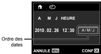 OLYMPUS FE 4030 - Pour selectionner l'ordre d'affichage de la date - 1