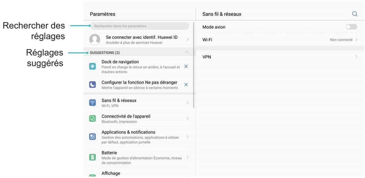 HUAWEI M5 PRO 10 64GB 4G - Utiliser la fonctionnalité Paramètres intelligents pour couver un paramètre rapidement - 1