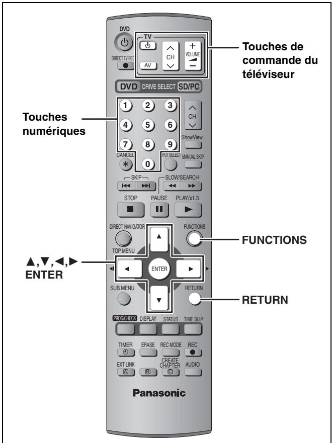 PANASONIC DMR-E65 - ÉTAPE 3 Réglages relatifs à votre téléviseur et à la télécommande - 1
