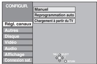 PANASONIC DMR-E65 - Appuyez sur [ , , , ] pour selectionner "CONFIGUR." puis appuyez sur [ENTER]. - 1